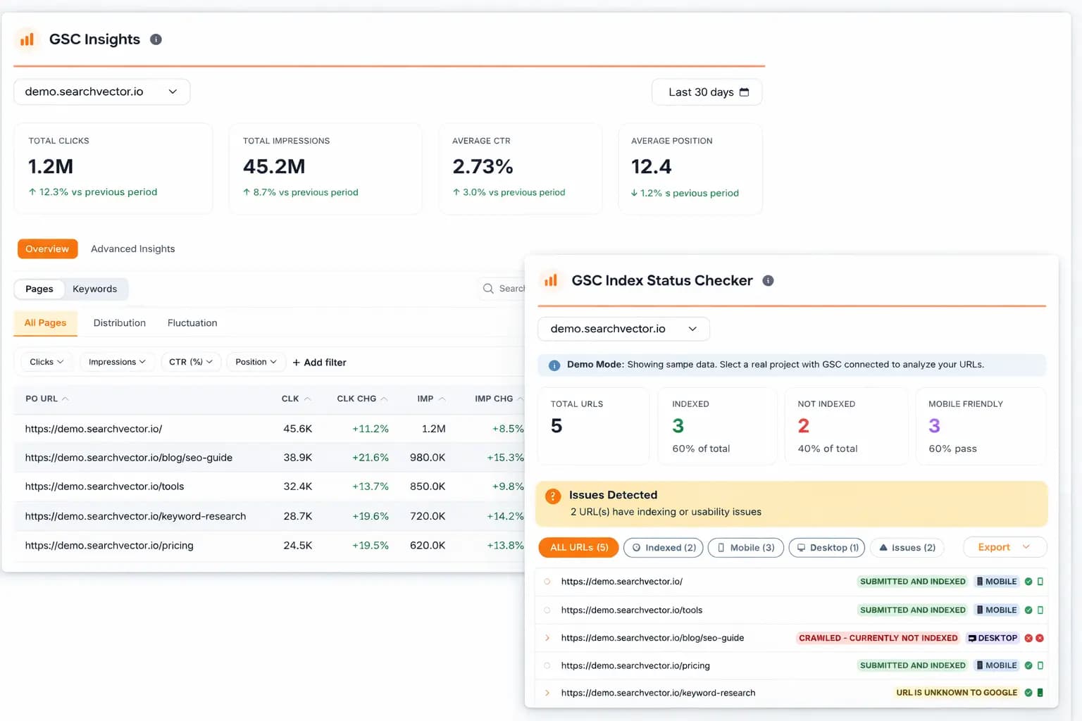 SearchVector GSC Analytics Dashboard